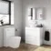 Trent Gloss White Vanity Drawer with Marble Top & Oval Counter Top Basin 800mm