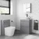 Trent Stone Grey Vanity Drawer with Marble Top & Curved Counter Top Basin 600mm