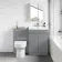 Avon & Trent Stone Grey Slimline Back To Wall Unit and Miami Toilet