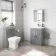 Avon & Trent Stone Grey Slimline Back To Wall Unit and Atlanta Toilet