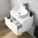 Trent Gloss White Wall Hung Drawer with Marble Top 600mm - Excludes Counter Top Basin