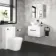 Avon Gloss White Wall Hung Drawer Vanity with Oval Counter Top Basin 600mm - Black Accents