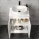 Avon Gloss White Vanity with Marble Top & Curved Counter Top Basin 600mm - Black Accents