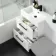 Avon Gloss White Basin Vanity Drawer and Back To Wall Unit 1100mm - Black Accents - Left Handed