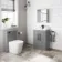 Avon Stone Grey Basin Vanity 600mm - Black Accents