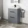Avon Stone Grey Basin Drawer Vanity 600mm - Black Accents