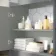 Avon Stone Grey Basin Vanity 800mm - Black Accents