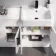Harper Gloss White Combination Vanity Basin and Aruba Toilet 1500mm - Black Accents