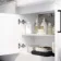 Harper Gloss White Combination Vanity Basin with Marble Top 1500mm - Black Accents