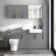 Harper Stone Grey Combination Vanity Basin and Miami Toilet 1500mm - Black Accents