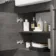 Harper Charcoal Elm Combination Vanity Basin and Atlanta Toilet 1500mm - Black Accents