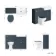 Monaco Inky Blue Combination Vanity Basin and Hudson Toilet with Wooden Seat 1200mm