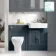Monaco Inky Blue Combination Vanity Basin with Marble Top & Atlanta Toilet 1200mm