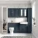 Monaco Inky Blue Combination Vanity Traditional Basin with Marble Top and Seattle Toilet 1500mm