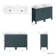 Bermuda Inky Blue Vanity with Marble Top & Oval Counter Top Basin 1200mm