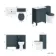 Bermuda Inky Blue Combination Vanity Basin and Hudson Toilet with Wooden Seat 1100mm