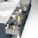 Elba Inky Blue Double Wall Hung Drawer Vanity with Marble Top & Oval Basin 1200mm - Black Accents