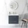 Elba Inky Blue Wall Hung Basin Drawer Vanity 600mm - Brushed Brass Accents