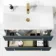 Elba Inky Blue Wall Hung Basin Drawer Vanity 800mm - Brushed Brass Accents