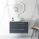 Elba Inky Blue Wall Hung Drawer Vanity with Marble Top & Oval Counter Top Basin 800mm - Brushed Brass Accents