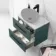 Elba Midnight Green Wall Hung Drawer 600mm Excludes Counter Top Basin - Black Accents