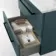 Elba Midnight Green Wall Hung Drawer Vanity with Marble Top & Curved Counter Top Basin 600mm - Black Accents