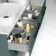 Elba Midnight Green Double Wall Hung Drawer Vanity with Marble Top & Curved Basin 1200mm - Black Accents