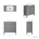 Bermuda Dove Grey Vanity with Curved Counter Top Basin 800mm - Brushed Brass Accents