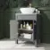 Bermuda Dove Grey Vanity with Marble Top & Oval Counter Top Basin 600mm - Brushed Brass Accents