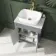 Bermuda Dove Grey Vanity with Marble Top & Curved Counter Top Basin 600mm - Brushed Brass Accents