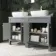 Bermuda Dove Grey Vanity with Marble Top & Curved Counter Top Basin 1200mm - Brushed Brass Accents