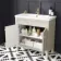 Bermuda Chalk White Basin Vanity 800mm - Brushed Brass Accents