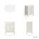 Bermuda Chalk White Cabinet with Marble Top 600mm Excludes Counter Top Basin - Brushed Brass Accents