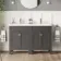 Bermuda Graphite Grey Double Basin Vanity 1200mm - Brushed Brass Accents