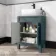 Bermuda Midnight Green Vanity with Marble Top & Curved Counter Top Basin 600mm