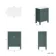 Bermuda Midnight Green Cabinet with Marble Top 600mm Excludes Counter Top Basin - Brushed Brass Accents
