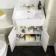 Monaco Chalk White Traditional Basin Vanity 600mm - Brushed Brass Accents