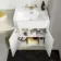 Monaco Chalk White Traditional Basin Vanity and Back To Wall Unit 1200mm (Excludes Pan & Cistern) - Brushed Brass Accents