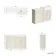 Monaco Chalk White Combination Vanity Traditional Basin with Marble Top 1200mm (Excludes Pan & Cistern) - Brushed Brass Accents