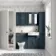 Monaco Inky Blue Traditional Basin Vanity 600mm - Brushed Brass Accents
