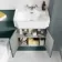 Monaco Midnight Green Combination Vanity Traditional Basin and Boston Toilet 1200mm