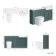 Monaco Midnight Green Combination Vanity Traditional Basin with Marble Top and Boston Toilet 1500mm