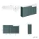 Monaco Midnight Green Combination Vanity Basin with Marble Top 1500mm (Excludes Pan & Cistern) - Brushed Brass Accents