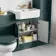 Monaco Midnight Green Traditional Basin Vanity 600mm - Brushed Brass Accents