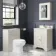 Lucia Chalk White Vanity with Marble Top & Undermount Basin 630mm - Brushed Brass Accents