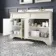 Lucia Chalk White Double Vanity with Marble Top & Undermount Basins 1200mm - Brushed Brass Accents