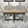 Lucia Graphite Grey Cabinet with Oak Effect Top 1200mm (Excludes Counter Top Basins) - Brushed Brass Accents