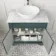 Lucia Midnight Green Vanity with Marble Top & Oval Counter Top Basin 840mm