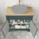Lucia Midnight Green Cabinet with Oak Effect Top 840mm (Excludes Counter Top Basin) - Brushed Brass Accents