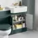 Monaco Midnight Green Combination Vanity Traditional Basin with Marble Top & Hudson Toilet with Wooden Seat 1200mm - Brushed Brass Accents